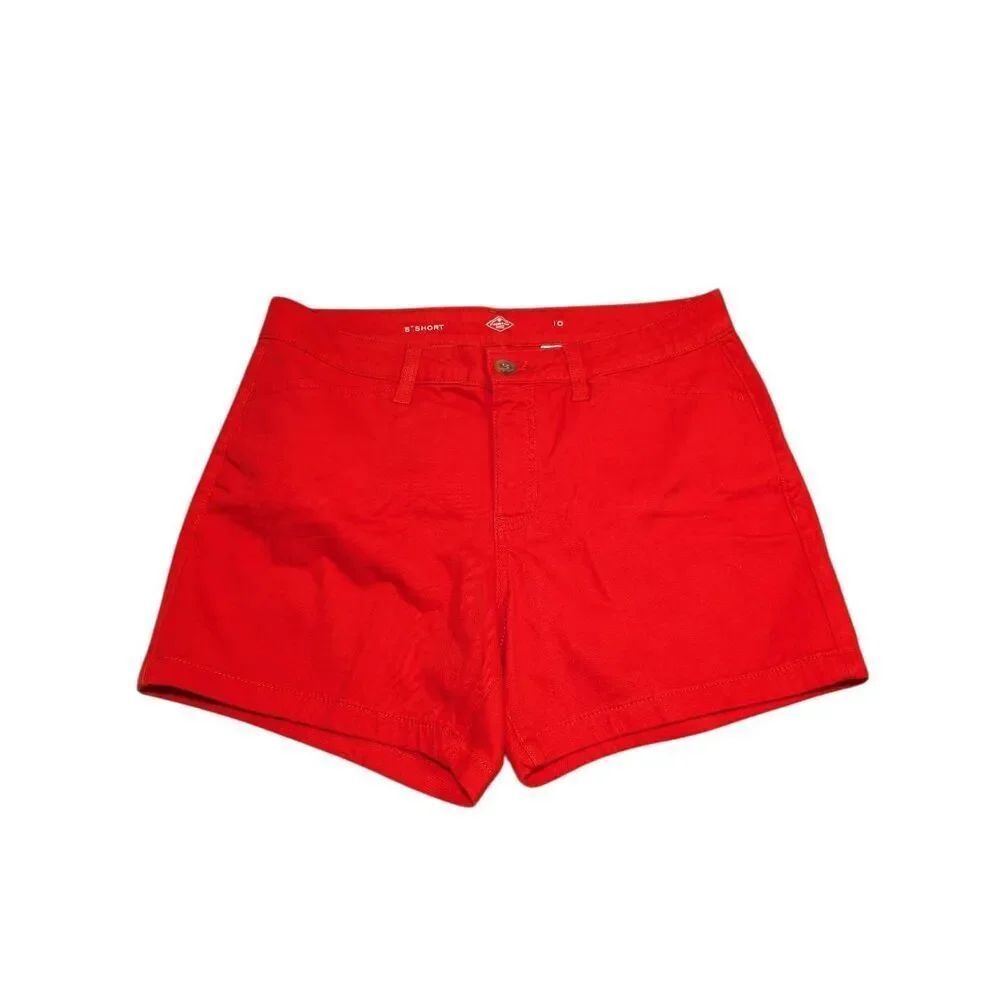 St Johns Bay Shorts Red Classic Fit Comfort Waist 10